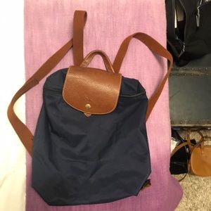 Authentic Navy Le Pilage Longchamp Backpack
